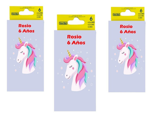 Unicornio Lapices De Colores Personalizados X10    