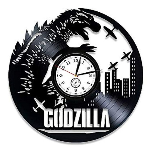Reloj De Pared De Vinilo Moderno Godzilla