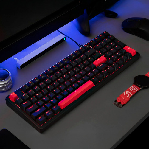 Teclado Mecanico Cable Keychron Lemokey X5 Qmk Sw/red Teclado Negro Idioma Inglés Internacional
