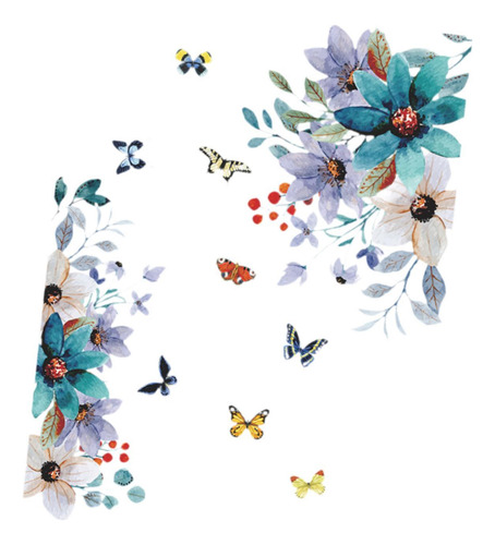 Adhesivo De Pared Con Diseño De Flores, Accesorio De