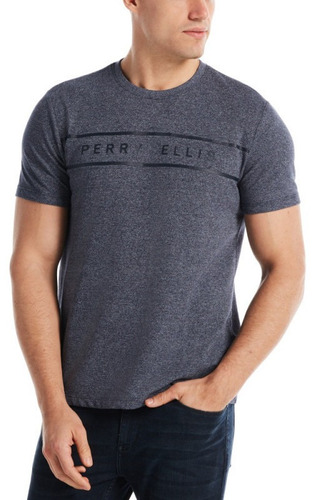 Playera Perry Ellis Logo Azul Hombre 4dhk7709468