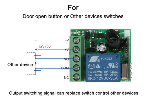 Casa Inteligente 433mhz Dc 12v 1ch Interruptor Remoto Sem Fi