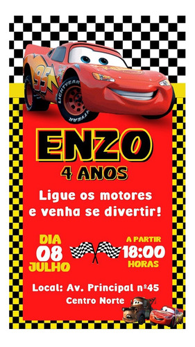 Convite Digital Escolha O Seu Envio Imediato Carros