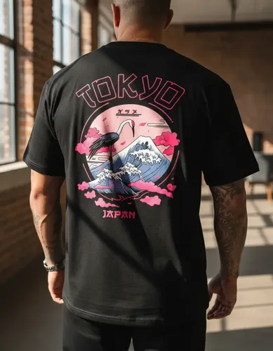 トップス Ko T-shirt De Manga Curta Com Decote Redondo E Estampado De