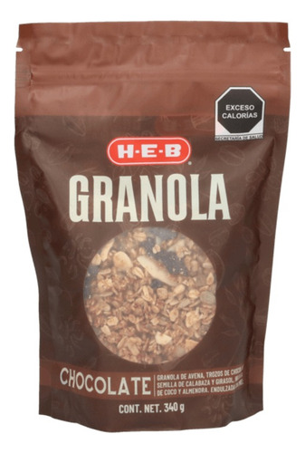 Bolsa De Granola Chocolate Heb De 340 G C/u