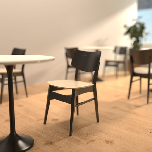 2 Sillas De Comedor Madera Cojines De Cuero Blanco,rústico Liberty Negro Blanco