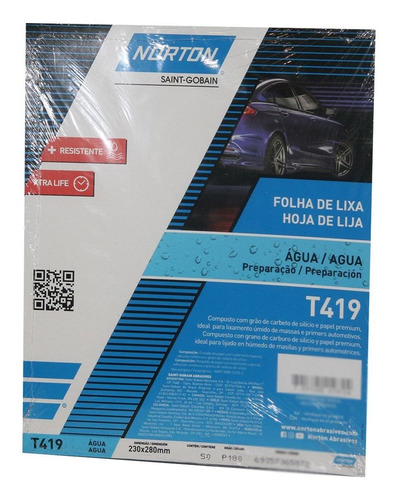 Imagen 3 de 7 de Lija De Agua T419 Norton 230mm X 280mm, P180