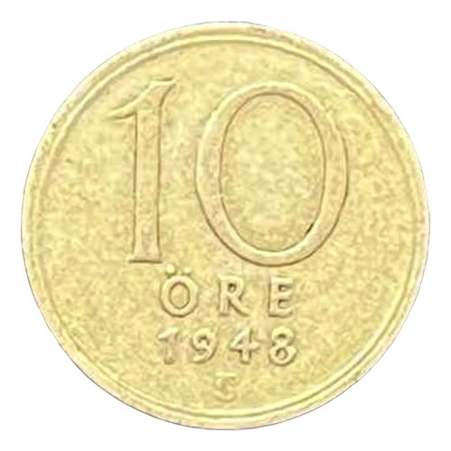 Suecia - 10 Ore - Año 1948 - Km #813 - Plata .400 - Corona