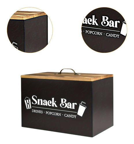 Caja De Almacenamiento De Bocadillos De Madera Cesta De