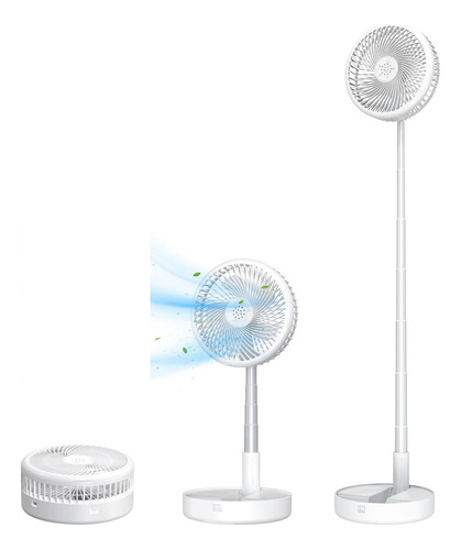 Ventilador Oscilante, Pedestal Portátil, Batería Recargable