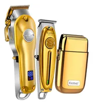 Comprar Kit Maquinas Cortar Cabelo Acabamento Shaver Kit Kemei Ouro