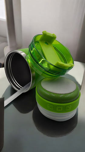 Termo Con Bocina Bluetooth Bebida Fría/caliente Vaso 900ml Verde Liso