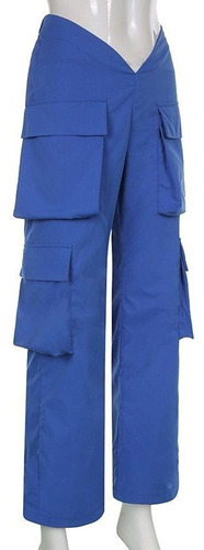 Pantalón Cintura Alta Cargo Pant Moda Casual Comodo Dama