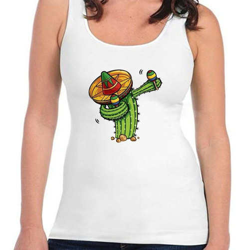 Musculosa Captu Mexico Sombrero Maracas Cultura