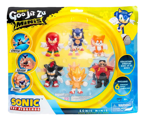 Figuras Flexibles Goo Jit Zu Mini Heroes Sonic Pack X 6
