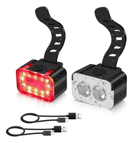 Luces Led Delanteras Y Trasera De Bicicleta Recargables Ip65