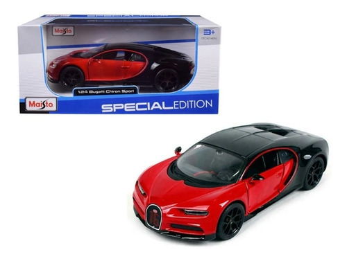 Maisto 1:24 Bugatti Chiron Sport Rojo / Negro Caja Individua