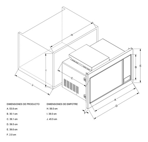 Horno De Microondas Whirlpool Wm1711d Con Trim Kit De 30l