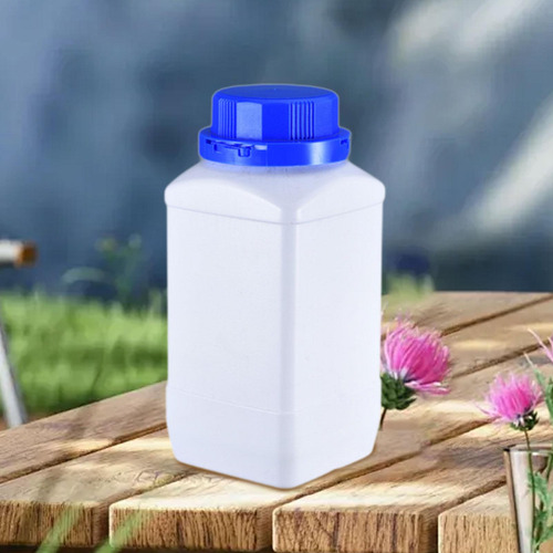 Botella Cuadrada De Para Productos Químicos, Con Gorra Azul