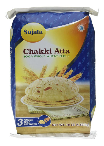 Sujata Chakki Atta, Harina De Trigo Integral, Bolsa De 10 Li