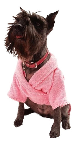 Bata Baño P/perro Bubble Coat Rosa Algodón Talla 3 Pet Pals