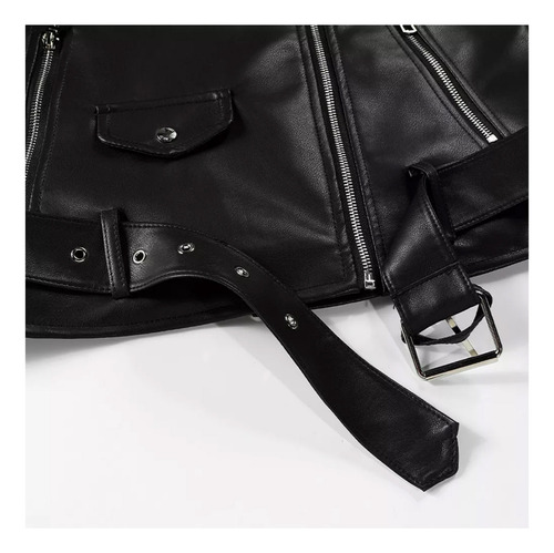 Campera Mujer Biker Oreiro Love Cuero Pu Cierres Moda Otoño