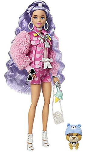 Barbie Extra Doll N. ° 6 En Chaqueta Vaquera Con Estampado