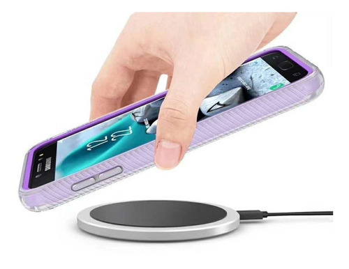 Funda Samsung Ultra Rígida Dos Piezas Moderna Color Azul Metálico