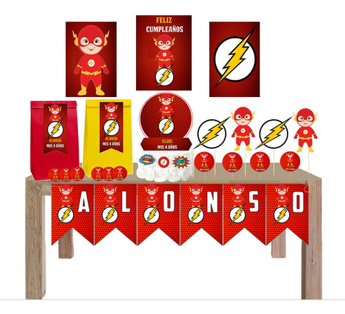 Cotillon Personalizado Flash Bebe Para 20 Chicos