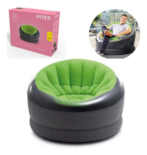 Sofá Empire Intex, hinchable y cómodo, color verde