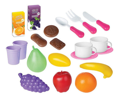 Imagem 3 de 4 de Brinquedo Cesta De Picnic Infantil Educativo Menina Rosa