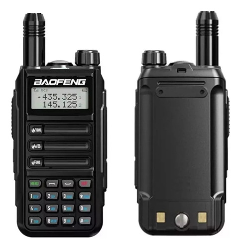 Kit 2 Rádio Baofeng Uv-16 Pro V2 Tri Band Vhf/uhf Cor Preto