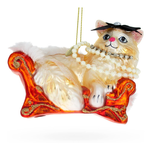 Bestpysanky Adorno Navidad Cristal Para Gato Persa Sofa