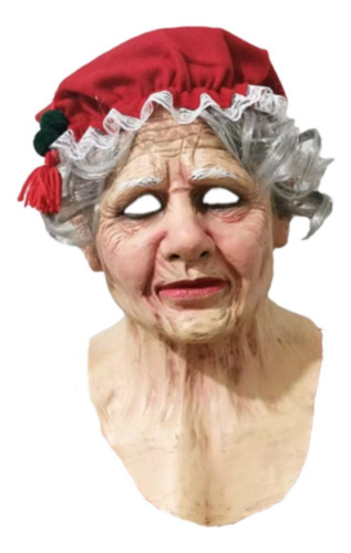 Máscara De Látex Navideña, Realista, Accesorios De Abuela
