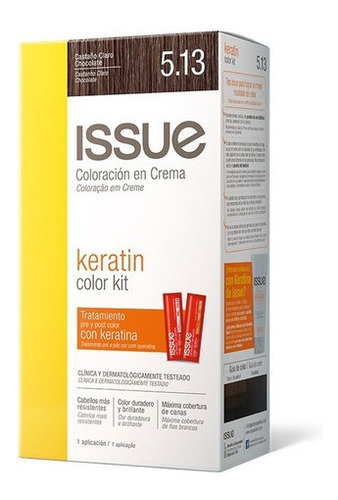 Issue Kit Tintura En Crema Keratin Color Tono 5.13 Castaño claro chocolate