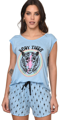 Pijama Jaia 23020 Tiger S/manga Con Estampa Central