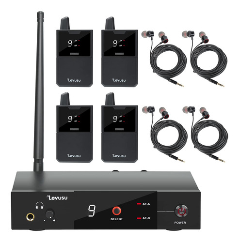Sistema De Monitor Inalámbrico Levusu Uhf Con Auriculares,