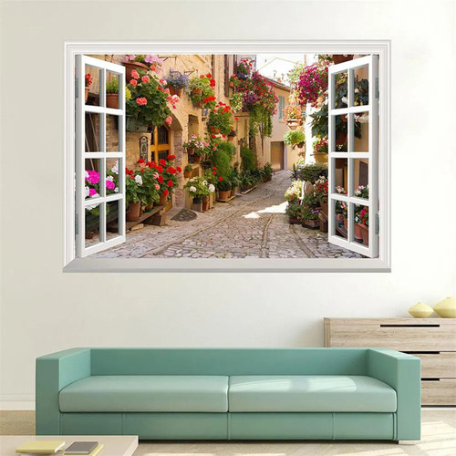 Cx Pegatinas De Pared For Ventana Falsa, Paisaje De