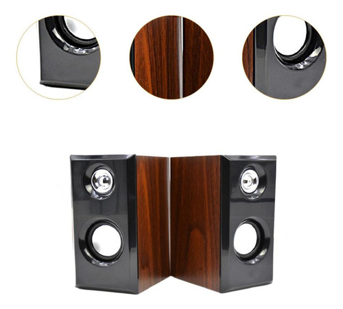 . 2x Altavoces De Madera Altavoces Portátiles De Alto