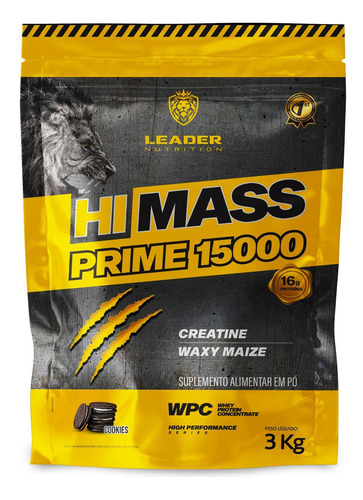 Hipercalórico Hi Mass 15000 3.0kg Leader Nutrition Cookies