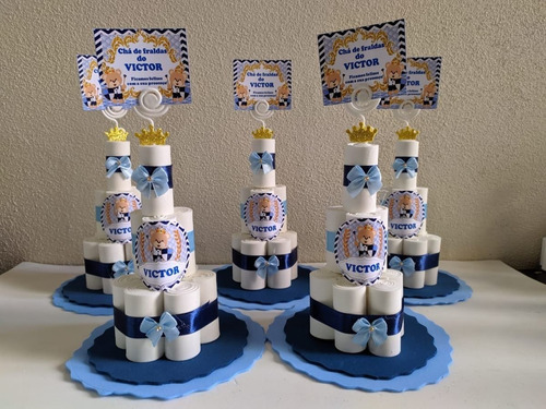 10 Centros De Mesa Mini Bolo E 50 Mini Calendários Imã