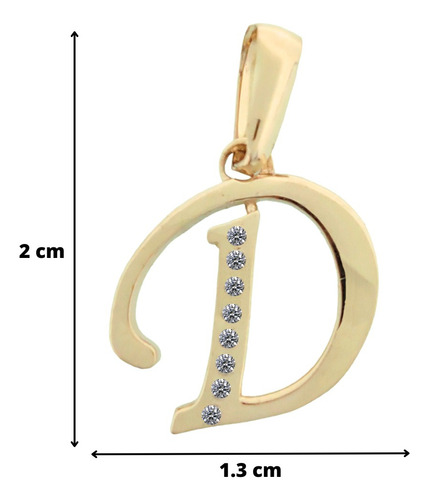 Dije Inicial Letra D Oro 14k Tamaño 2cm