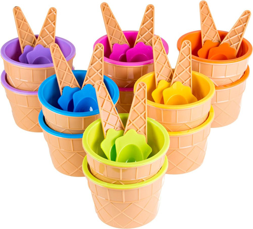Vasos De Helado De Plástico Con Cucharas | Tazones De Postre