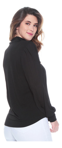 Blusa Wados Solida Scote V Con Cierre En Bolsillos