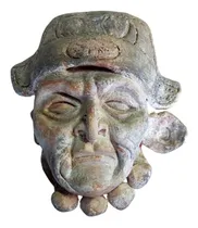 Comprar Artesanía Prehispánica Máscara De Anciana De Palenque, Barro