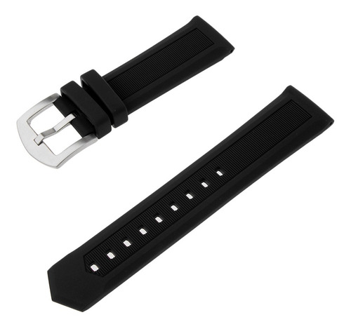Imagen 6 de 12 de Correa De Reloj De Goma De Silicona 19mm Plata