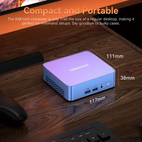 Geekom Ax8 Pro Ai Mini Pc, Amd Ryzen Rhs A 4.9ghz) Mini Comp