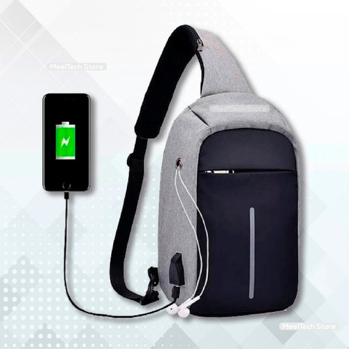 Mochila Antirrobo Cruzada Con Puerto Usb