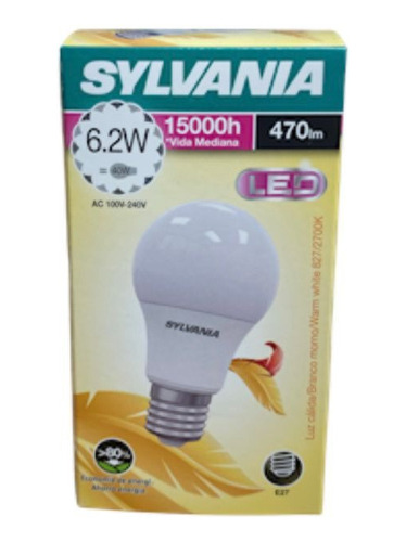 Foco Led Sylvania 6.2w 2700k 420lm X 8