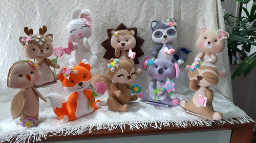Kit Bosque Encantado Em Feltro (kit Com 15 Personagens)